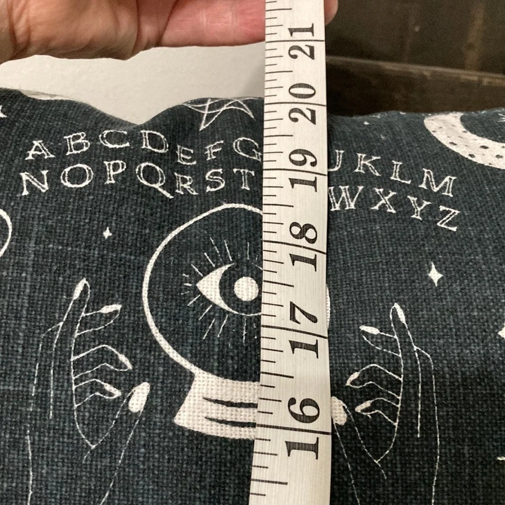 NWT Indigo Moon OUIJA BOARD 100% COTTON BLACK THROW PILLOWw/ TASSELS